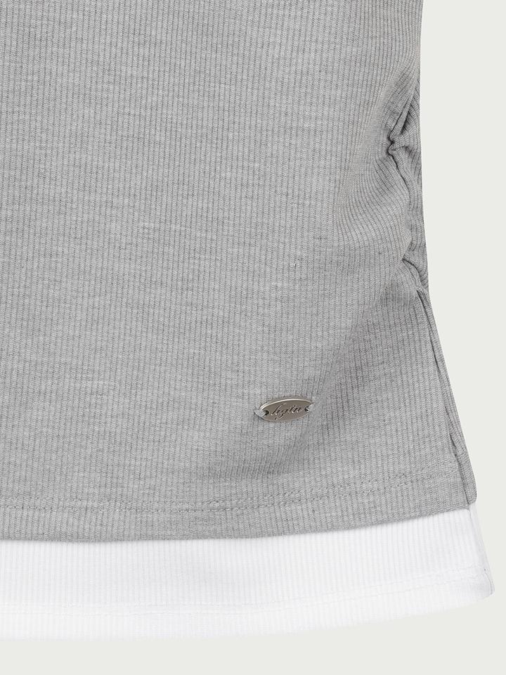 HANGTEN Women'S Whale Layered Shirred Short Sleeve T-Shirt_055(10570-131-410-69)