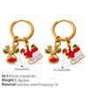 Christmas versatile DIY pendant earrings stainless steel gold-plated atmosphere earrings women