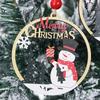 (2 Pcs/pack) 11cm Christmas Wooden Hollow Pendant Christmas Tree Ornament Merry Christmas Pendant DIY Festival Decoration