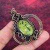 Serpentine Gemstone Pendant Copper Wire Wrapped Decent Jewelry Gifts For Mother