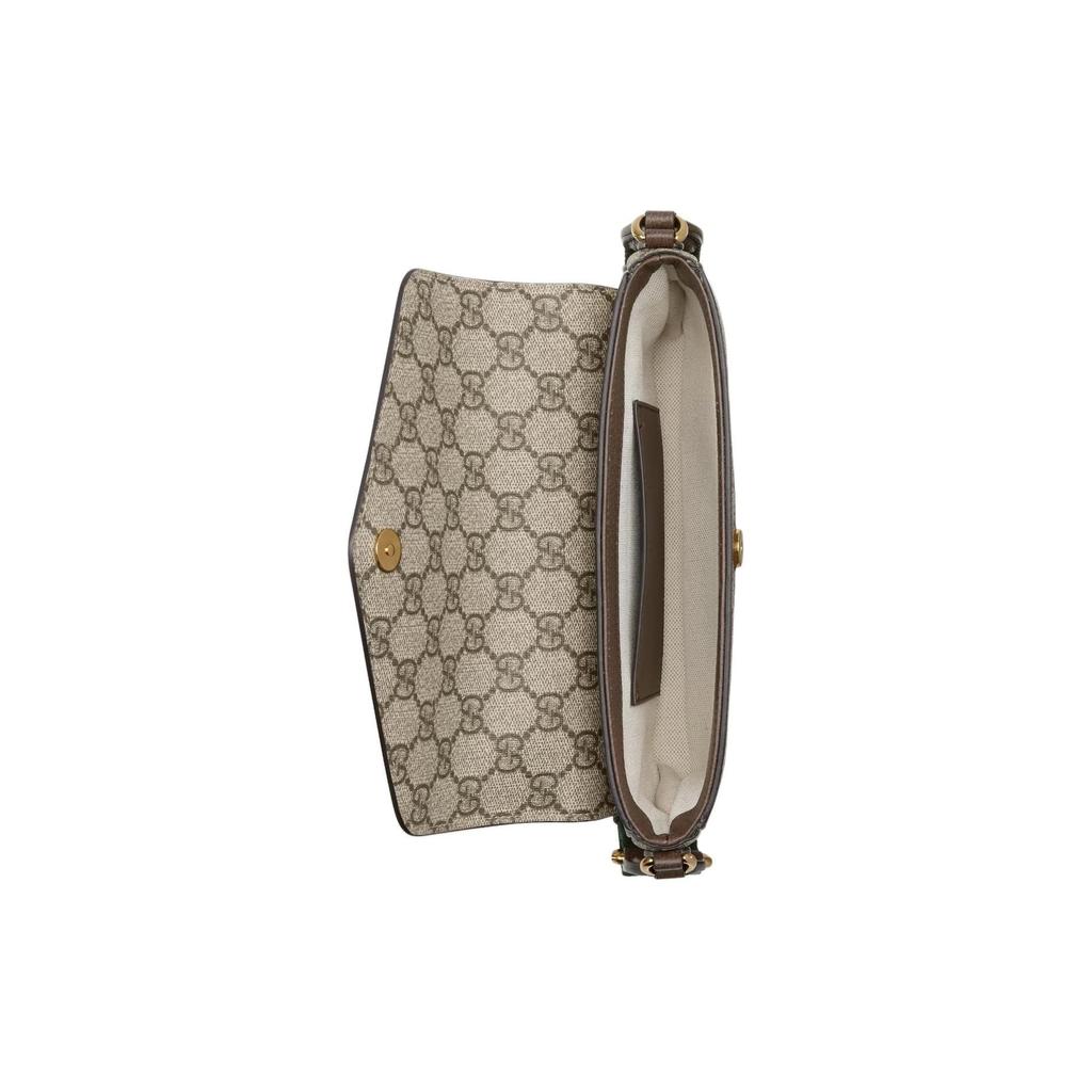 Gucci Ophidia Podwójne G Logo Zapięcie na zatrzask Płótno i Skóra Mini Torba na Ramię Damska torba na ramię Brązowy 764961-96IWG-8745