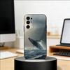 Ocean Blue Whale Phone Case For Samsung S25,S24,S21,S22,S23,S30,Ultra,S20,Plus,Fe,Lite,Note,10,Black Cover