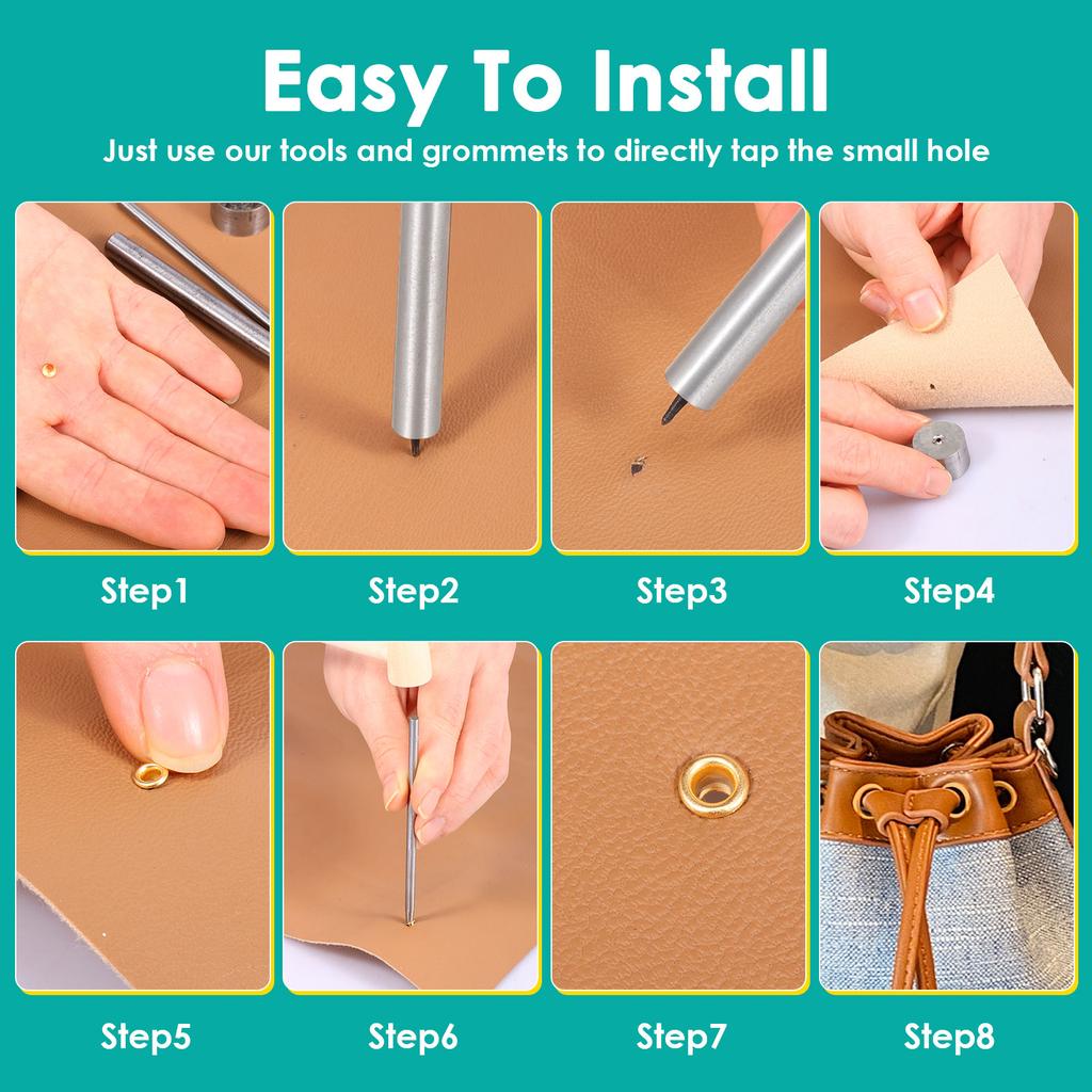 803/400 Stück Ösen und Montagewerkzeuge Set 4 Farben Metall Kupfer Ösen Set mit Aufbewahrungskoffer für Schuhe Tasche Kleidung