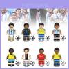 Conjunto de Blocos de Construção de Minifigura de Madeira de Estrela de Futebol Colorida Para Crianças com 50-100 Peças