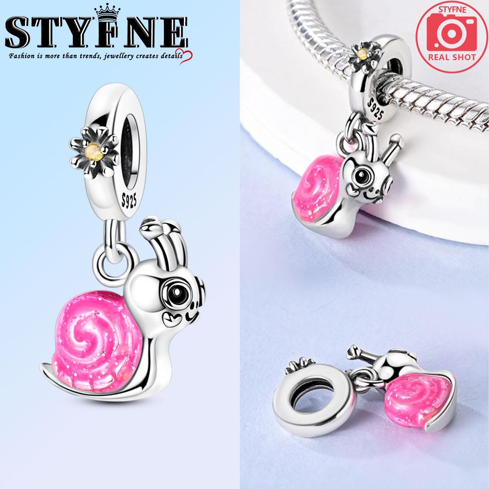 Cute Copper Charms Pink Cat And Dog Playing Snail Charms Beads Pendant Fit Original Bracelet Diy Jewelry For Women