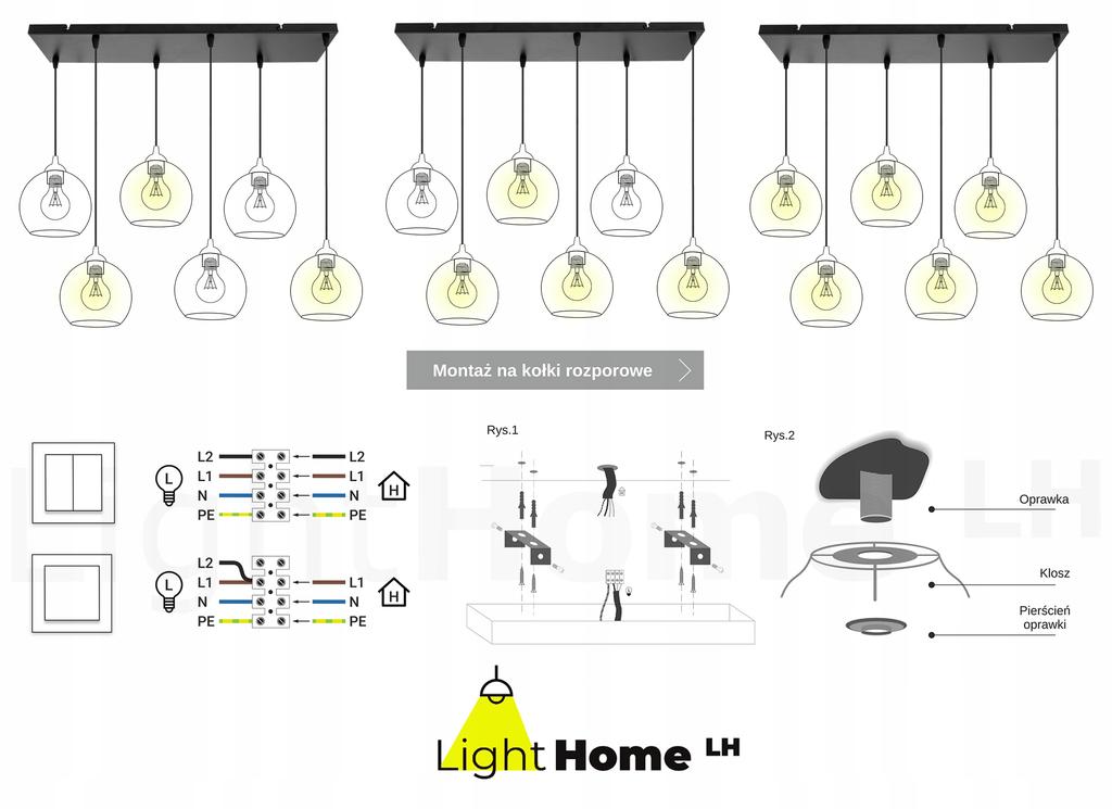 Hanging Lamp, Ceiling Chandelier, Wire Shade, Led