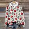 Women's Fashion Long Sleeve Christmas Print Loose Hooded Sweatshirt Top