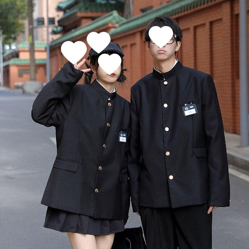 

Костюм Чжуншань с воротником-стойкой в японском стиле: Мужская повседневная студенческая парная форма L (with Chest Badge)