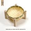 Handmade Bamboo Woven Basket Set - Round Winnowing Basket and Snack Plate for Hotel or Restaurant Use