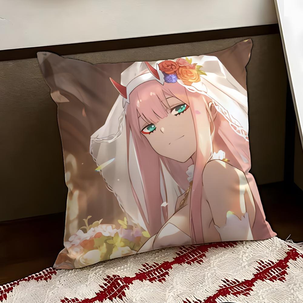 DDARLING in the FFRANXX Anime Cushion Cover Reversible Soft Durable Pillow Cover Home  Car MultiScene Use for Daily Comfort