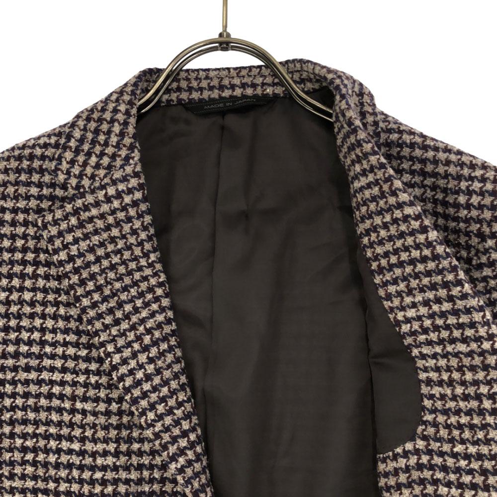 Durban Made In Japan Wool Blend Houndstooth Tailored Jacket Gray Men's Used