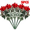 10/1Pcs Artificial Red Berry Pine Needle Stem Artificial Pine Cone Fake Flower Branch Diy Home Christmas Party Wedding Decor