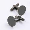 Stainless Steel Round Cufflinks for Men's Shirts (15mm)
