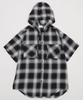 WEGO Hooded Check Big Shirt Black Women's (Small),