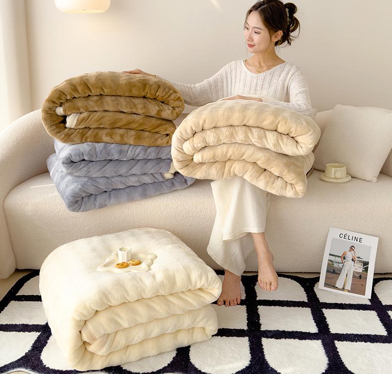Bubble Fleece Coral Blanket for Office or Sofa