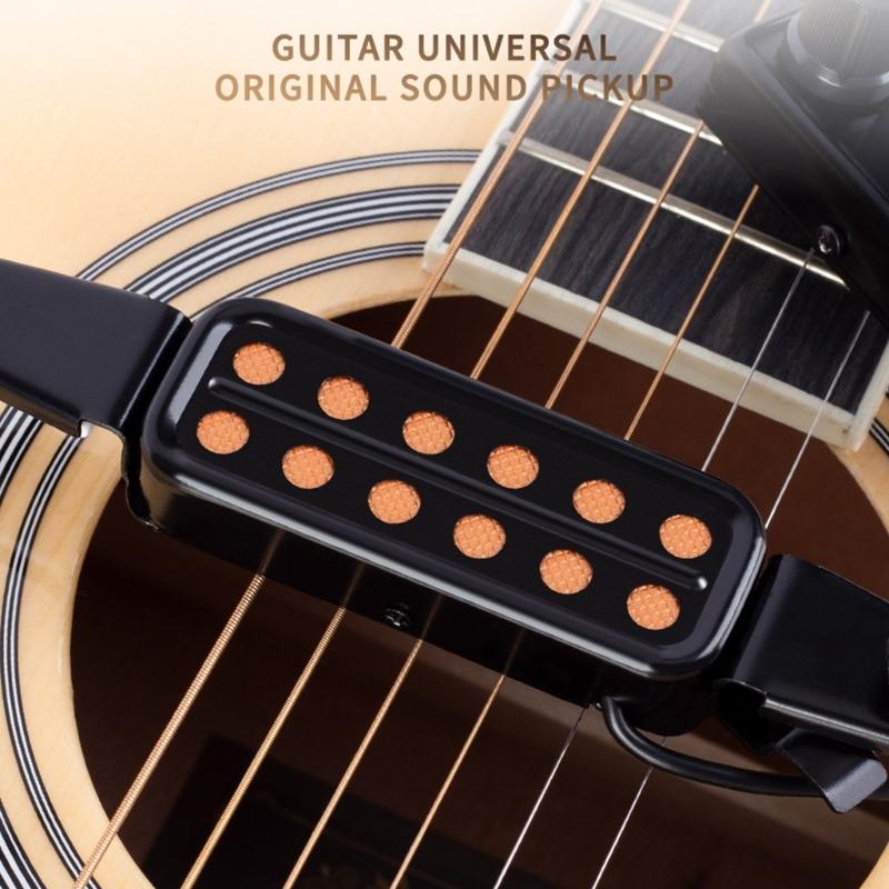 12 Hole Acoustic Guitar Pickup Sound Hole Pickup Magnetic Transducer with Volumes Tone Tuner Guitar Accessories