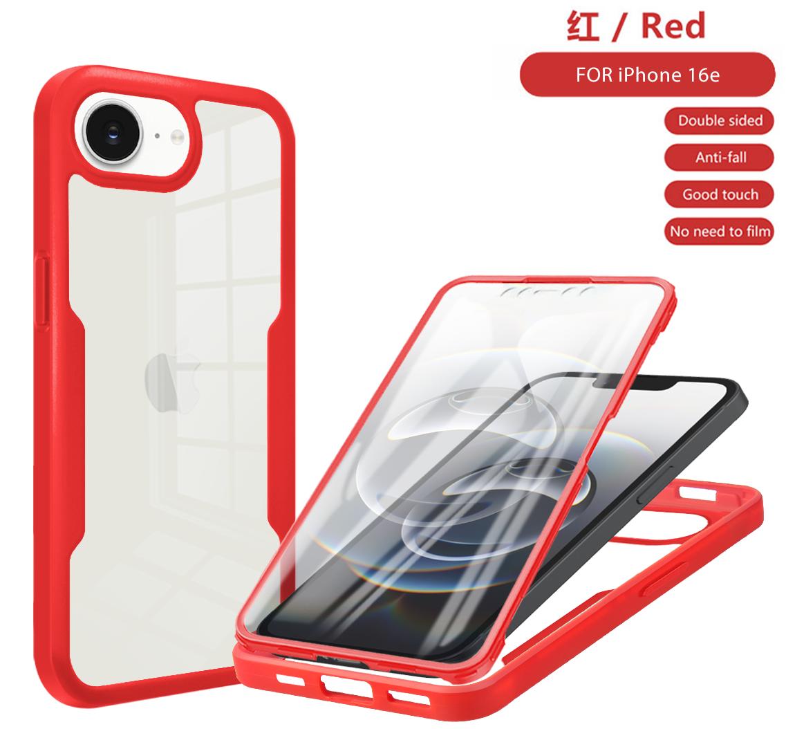 

360 Full Protection Case For iPhone 16e Clear Screen With Silicone Bumper TPU+PC Back Cover For iPhone 16 e iPhone16e 2025 Funda For iPhone 16E