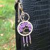 Car Pendant Natural Stone Tree Metal Wire Key Design Durable Chain Car Accessory Bags Backpack Decoration