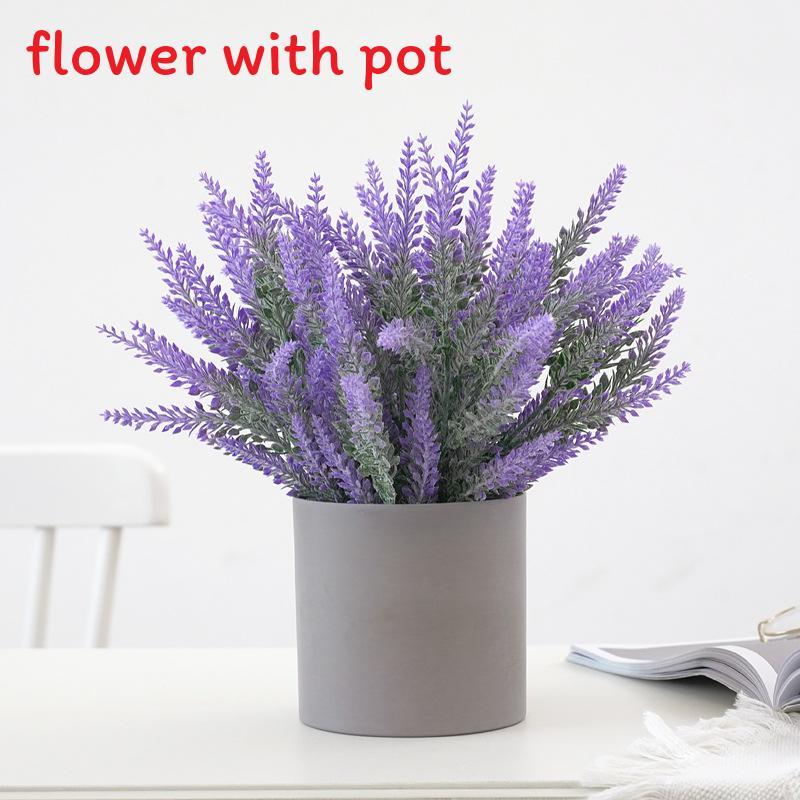 

Искусственное растение лаванда с горшком для декора дома и офиса Романтическая композиция для стола