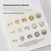 Baroque Metal Nail Art Ornaments: Gold & Silver Concave-Convex Frames, 5pcs