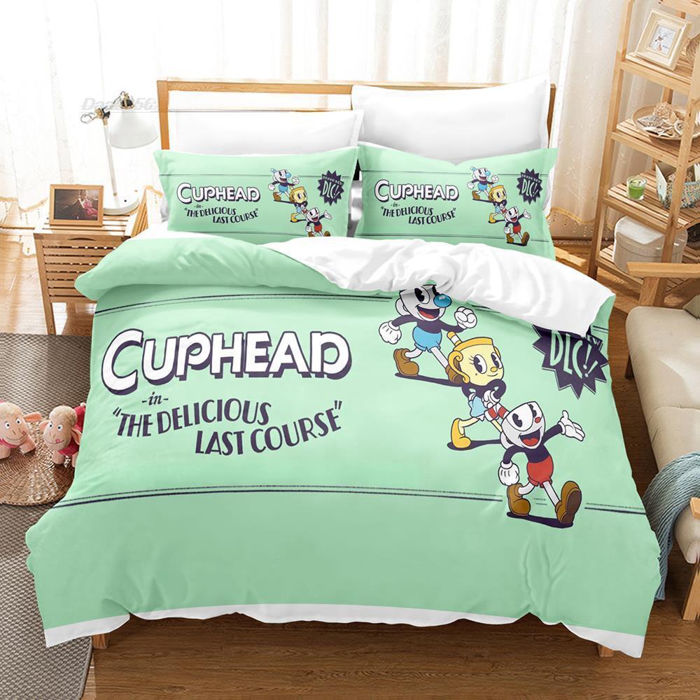 New 3D Print Anime The Cuphead Show Bedding Set Single Twin Full Queen King Size Bed Set Aldult Kid Bedroom Duvetcover Sets