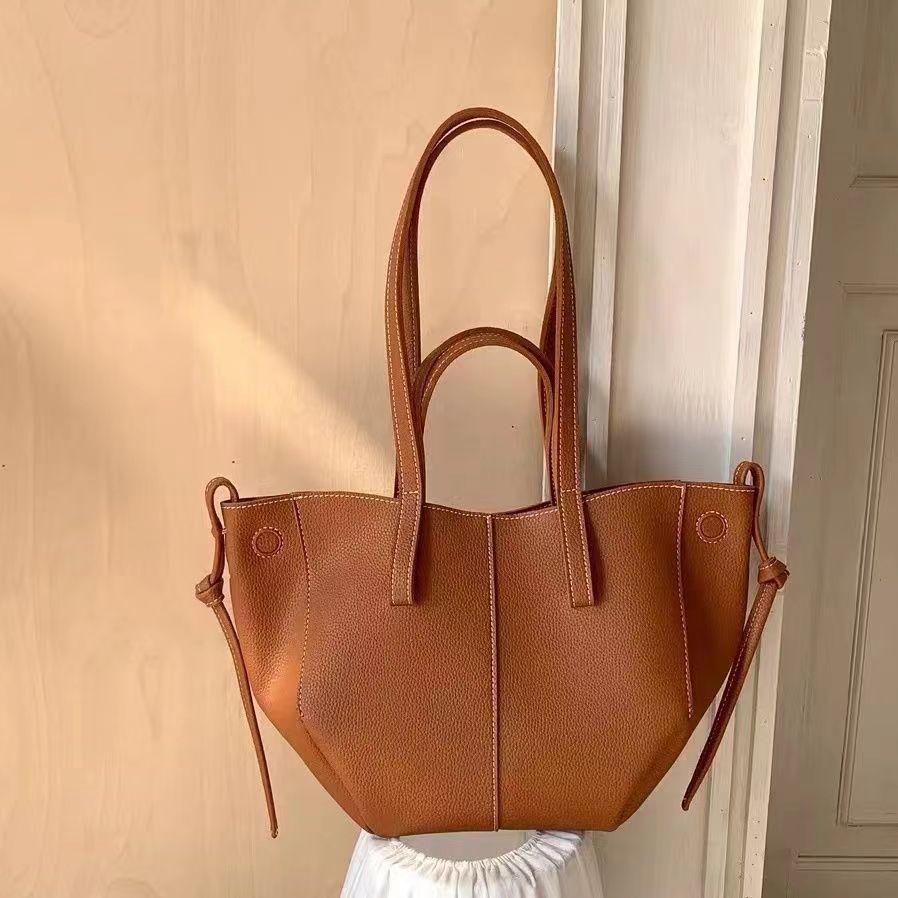 2024 Trendy Large-Capacity French PU Leather Tote & Shoulder Bag