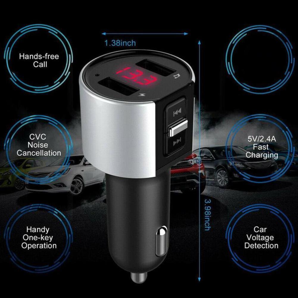 Bluetooth FM Transmitter Audio Aux Modulator Dual USB Fast Car Charger Bluetooth Handsfree Calling Car Kit Car Radio MP3 Player