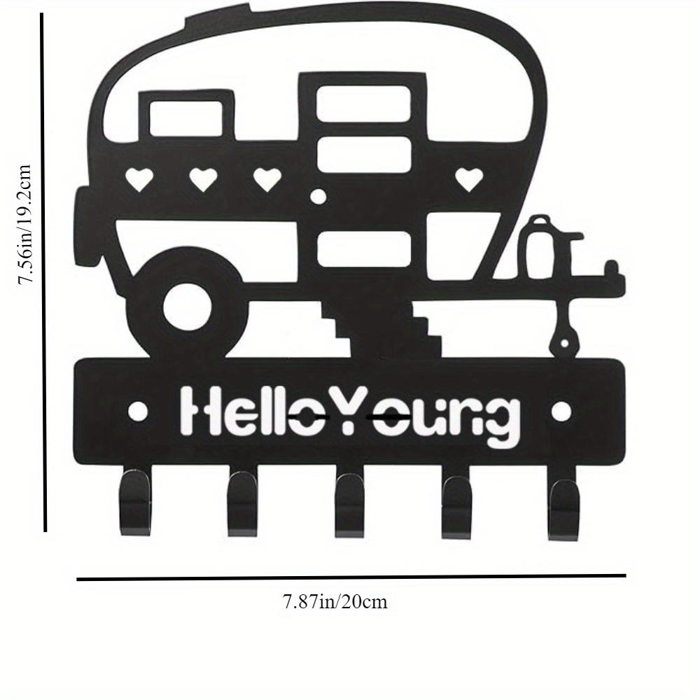 

1pc Stylish Key Rack Holder for Wall Metal Wall Art. Camper Accessories with Wall mounted Hooks Key Holder чёрный