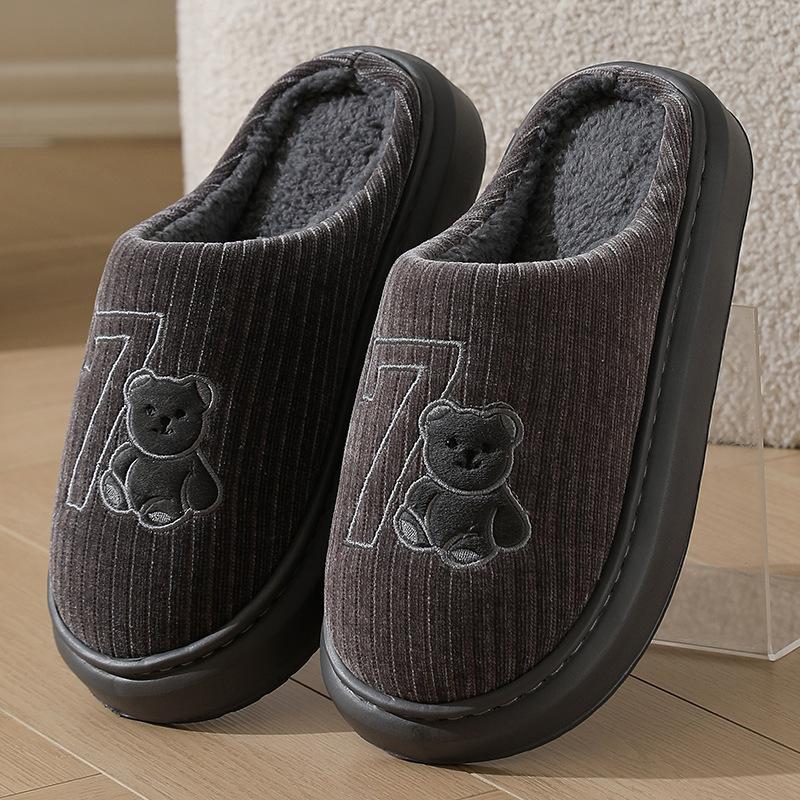 Fashion Cotton Slippers for Women Winter New Style Indoor Living Warm Home Woolen Slippers for Men Autumn and Winter Pantuflas Mujer