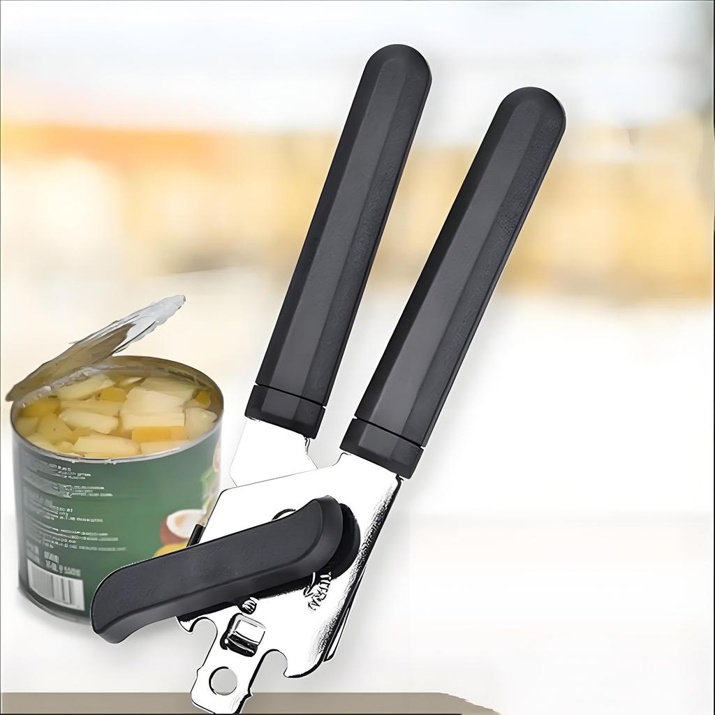 Heavy-Duty Manual Can Opener, Food Grade Stainless Steel with Smooth Edge Design - Ergonomic Kitchen Essential Tool