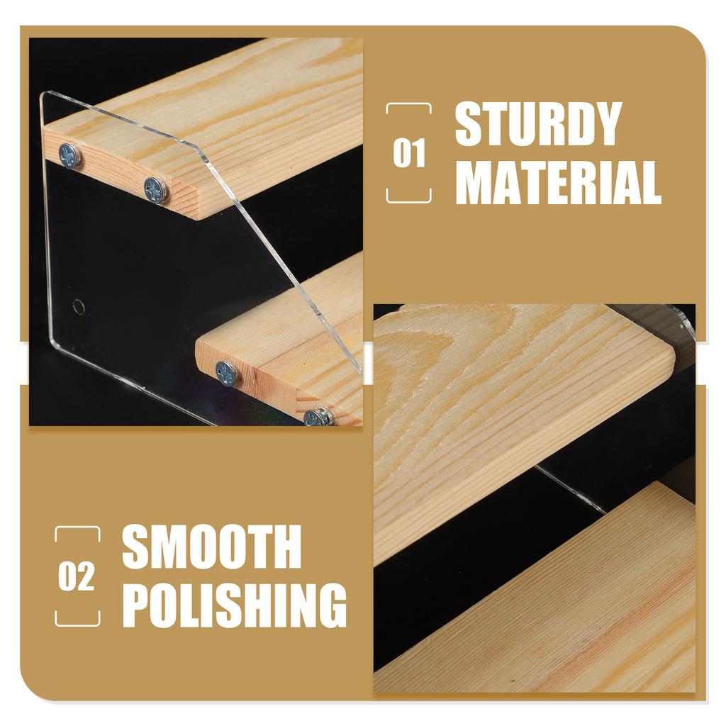 Wooden Multi-Layer Riser Display Stand Simple Elegant Desktop Display Shelf Rack for Collections Storage and Decoration