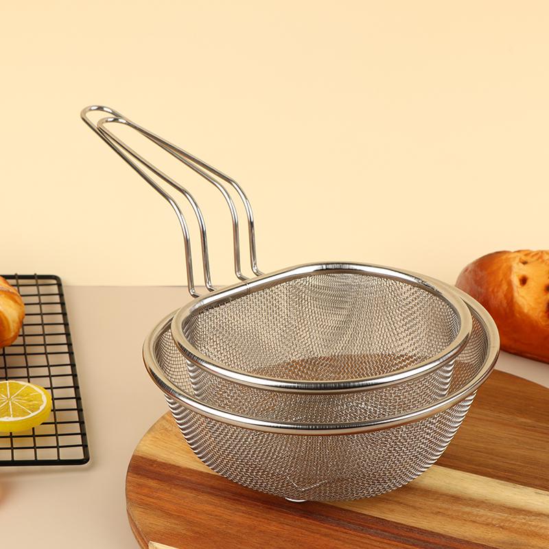 316 Stainless Steel Colander Flour Sieve Kitchen Lo Mein Strainer Deep Frying Basket Chafing Dish Versatile Cooking Utensil