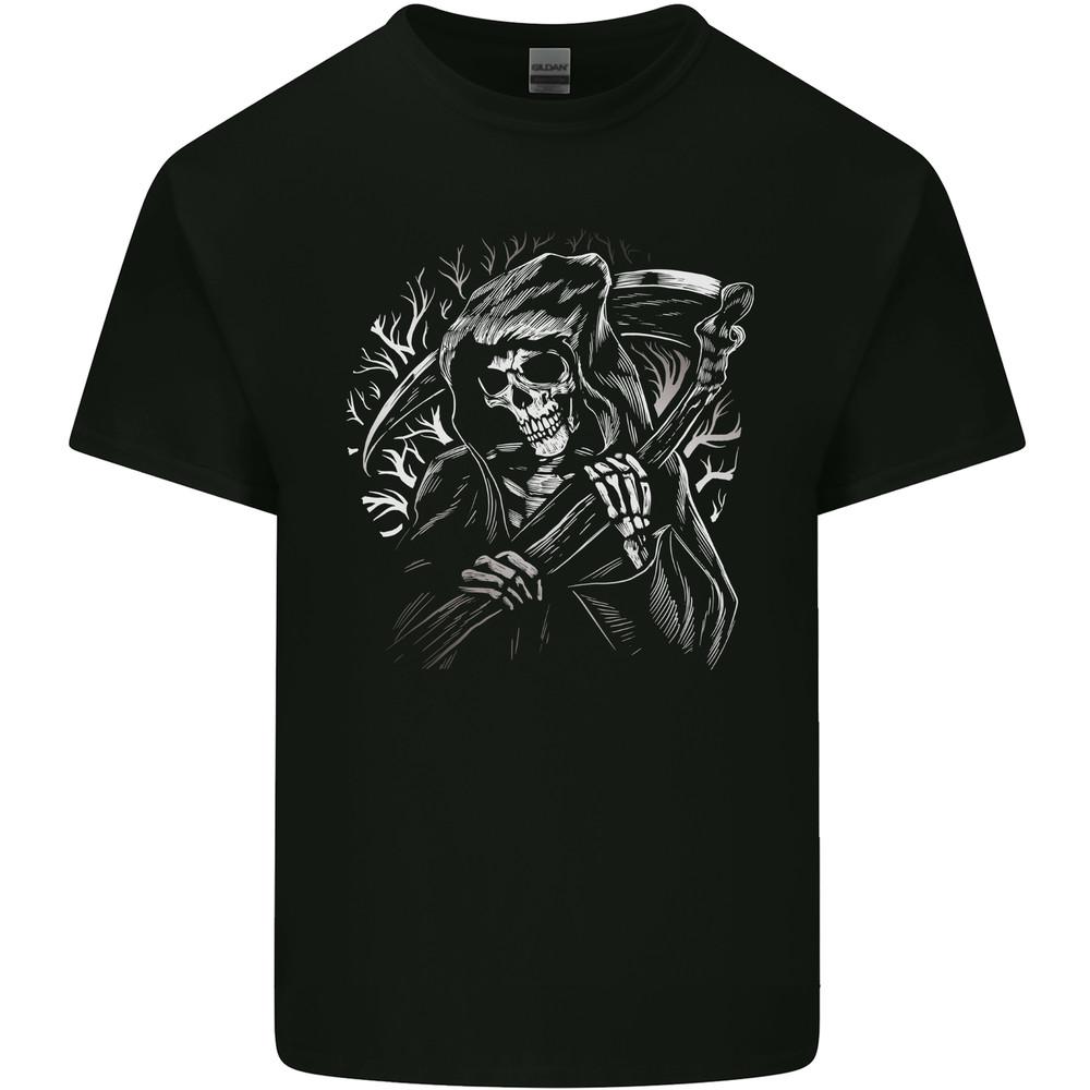 

Grim Reaper Illustration Mens Light Cotton T-Shirt 2XL