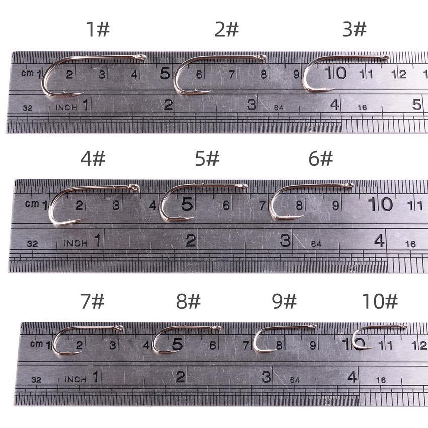 100 buc Cârlige de pescuit cu barbetă din oțel carbon înalt - Spate simplu și dublu
