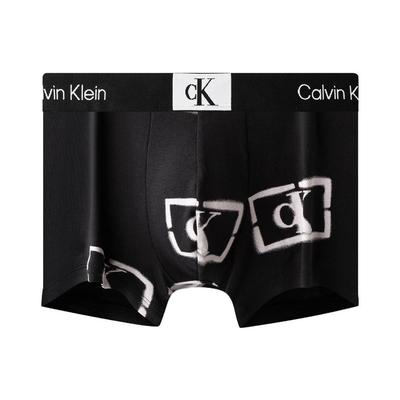 Logo Stickerei Druck Boxershorts Herren Unterwäsche Schwarz NB3403-ACH
