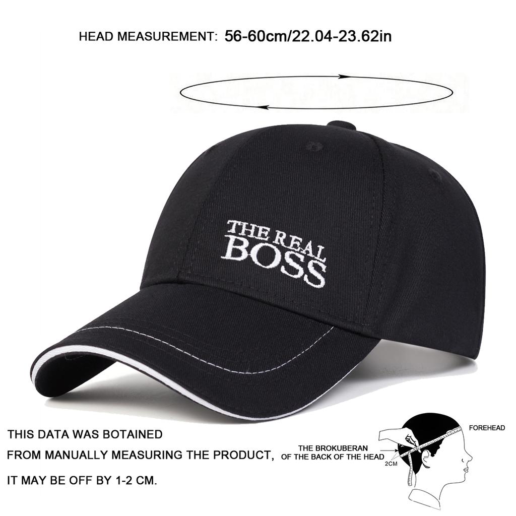 Letter THE REAL BOSS Embroidered Baseball Cap Men and Women Adjustable Outdoor Cotton Hat Fashionable Casual Travel Hats Golf Caps