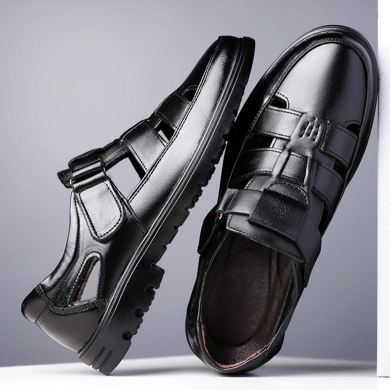 Fashion Retro Style Business Sandals Mens Summer Outdoor Casual Shoes Breathable Slippers Non-slip Roma Flats New Male Wading Aqua Shoes