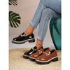 Metal Chain Low-top Shoes 2025 Autumn New Platform Muffin Kick Plus-size Loafer Girl