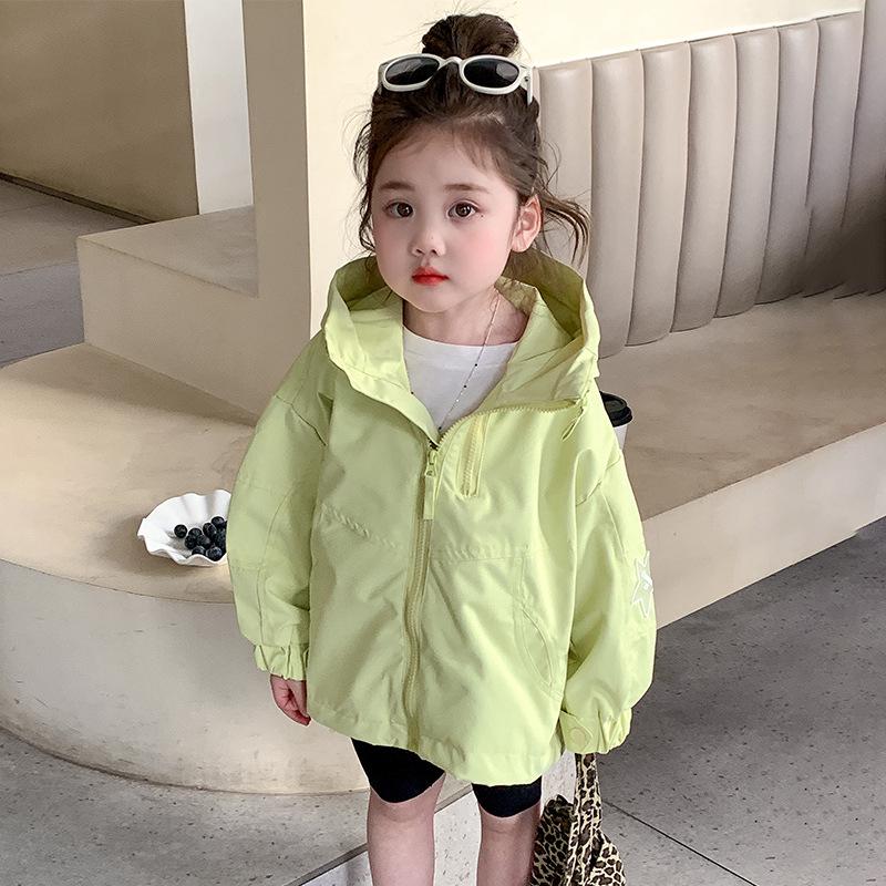 Herbst 2025 Mädchen Kapuzen-Windjacke: Jacke mit langen Ärmeln im koreanischen Stil für Kinder