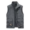 Men's Large Size Winter Warm Velvet Thickened Sleeveless Vest, Double-sided Wear Multi-bag Waterproof Vest