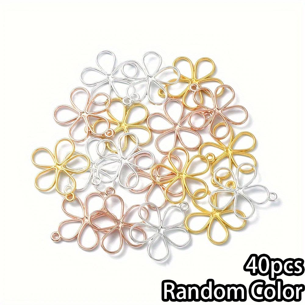 

40/80/120 шт. подвеска в виде полого цветка, подвеска в виде цветка с произвольной цветовой гаммой, ожерелье своими руками, браслет, ножной браслет, изготовление ювелирных изделий Random Color 40pcs