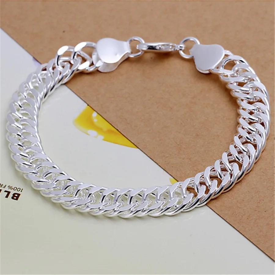 925 Silver Chain Exquisite Twisted Bracelet Fashion Charm Chain Women Men Solid Wedding Cute Simple Models Jewelry