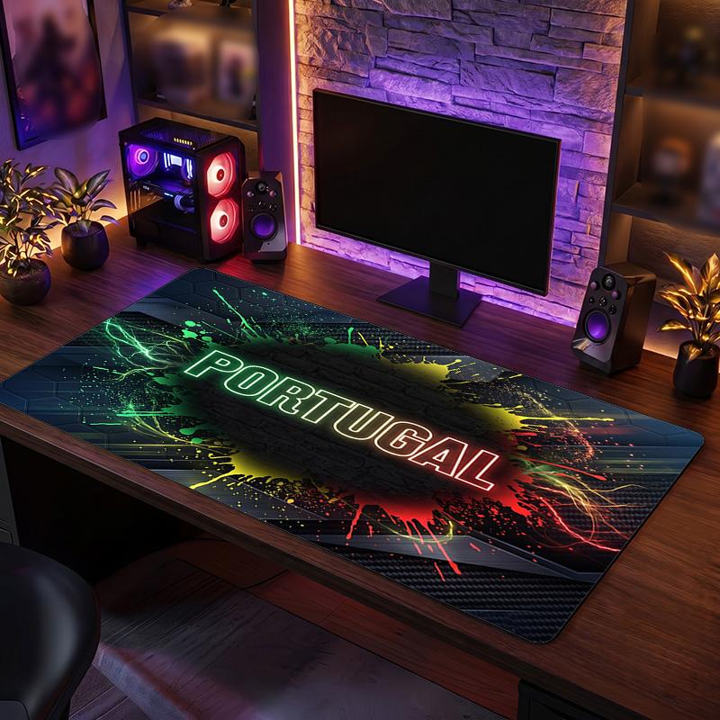Portugal Football Crest Mouse Pad, Extended Non Slip Rubber Desk Mat for Gaming Office Laptop Fan Gift