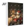 Christmas Tree Pendant Decoration Set Advent Calendar, 24 Day Countdown Box with Highland Cow Creative Souvenir for Family Acrylic Pendants,