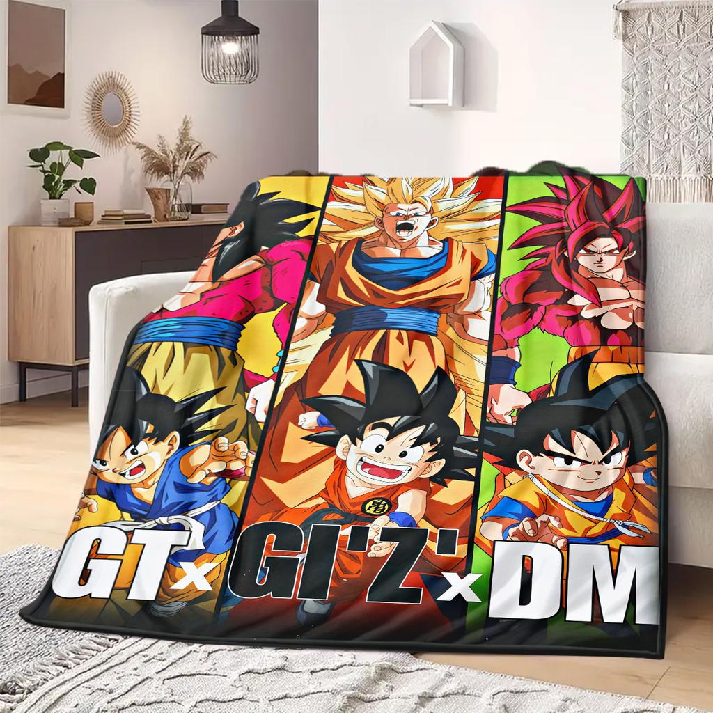 Son Goku Print Blanket Warm Comfortable Flannel Blanket Suitable for Bedrooms,Sofas, Beds,Chairs,Travel -QIAO131