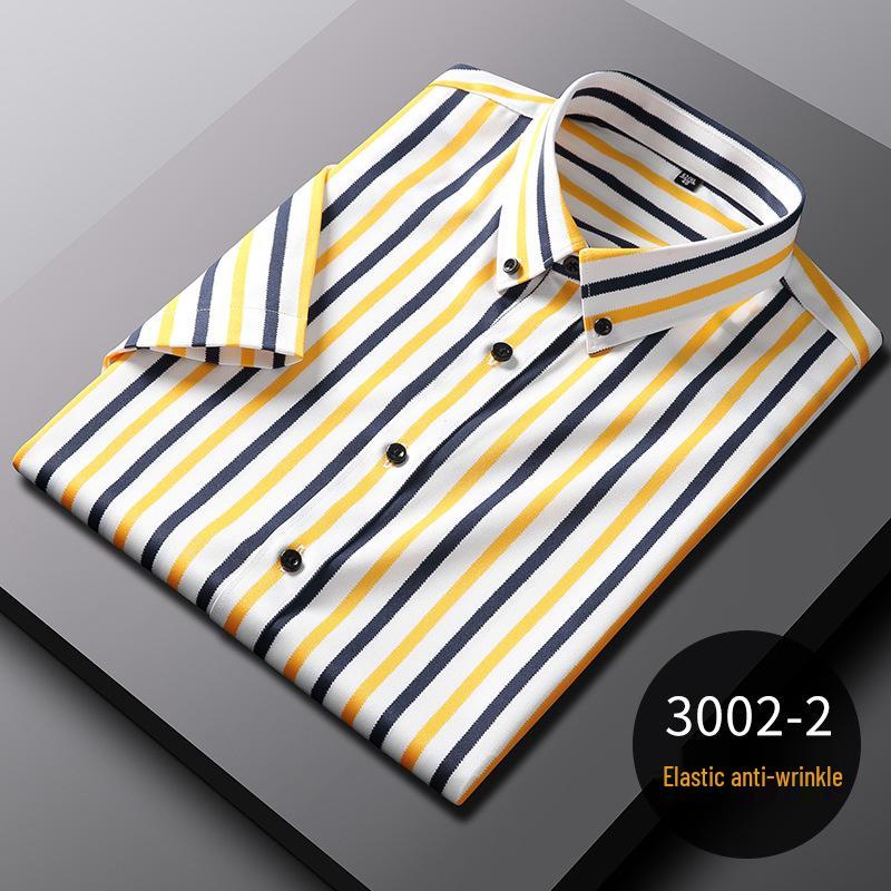 Herrskjorta i stretch för affärsbruk: Lång- eller kortärmad randig, Vår/Sommar-kollektion