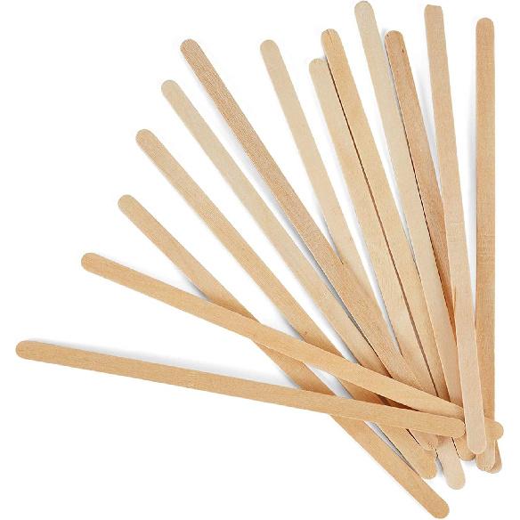 Coffee Stirrers Disposable Wooden Coffee Stir Sticks - Round-End Birchwood 5.5 Inches Large Wooden Stir Sticks - Pack of 500 Wood Stir Sticks, Coffee