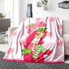 1Pc Strawberry Shortcake Party Blanket For Couch Bed Plush Cozy Fuzzy Blanket Super Soft Warm Blankets For Fall And Winter 0918252