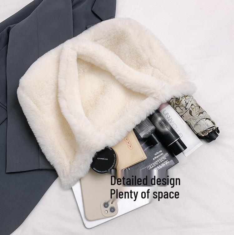 Women's Plush Tote: Stylish, Spacious & Versatile Shoulder Bag for Commuting