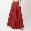 Spring New Women's Elastic Waist Pocket Solid Color Breathable Half Body Pleated Skirt Micro Elastic Polyester Long Dresses